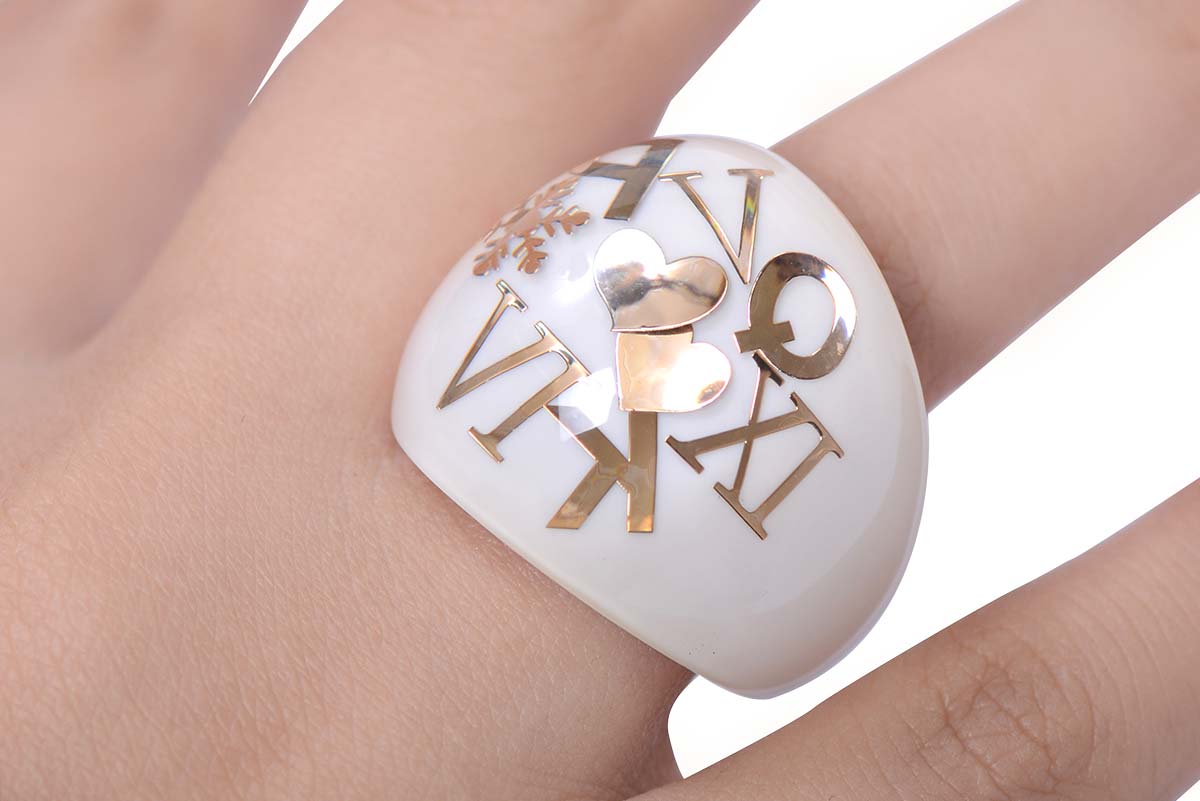 Anillo "CAPSULA" blanco (23825)