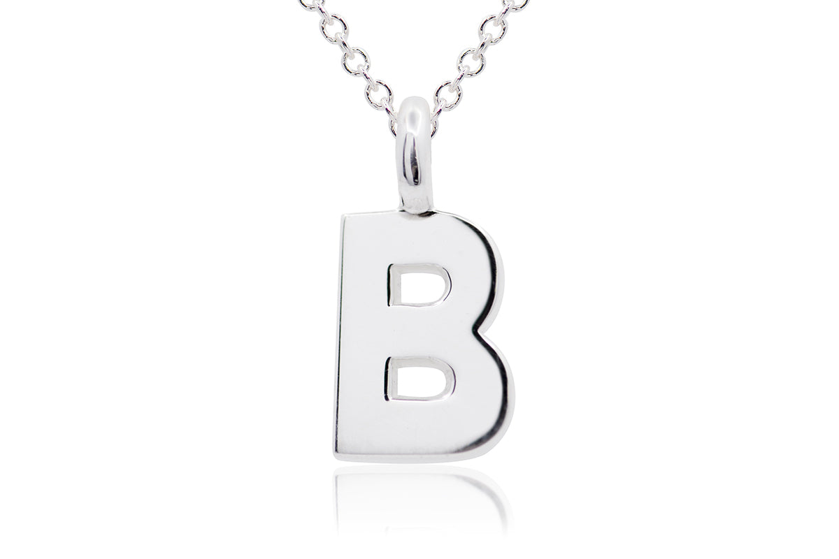 Gargantilla con Dije letra "B" en Plata .925 (M35632)