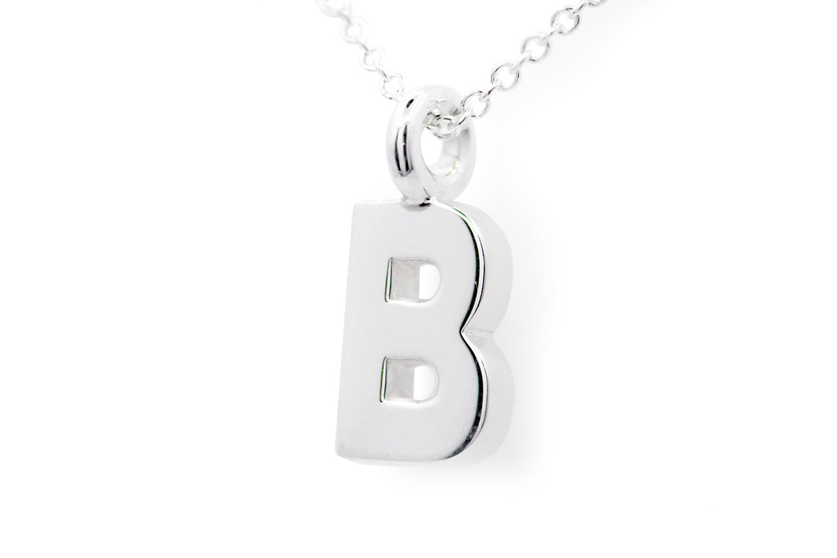 Gargantilla con Dije letra "B" en Plata .925 (M35632)