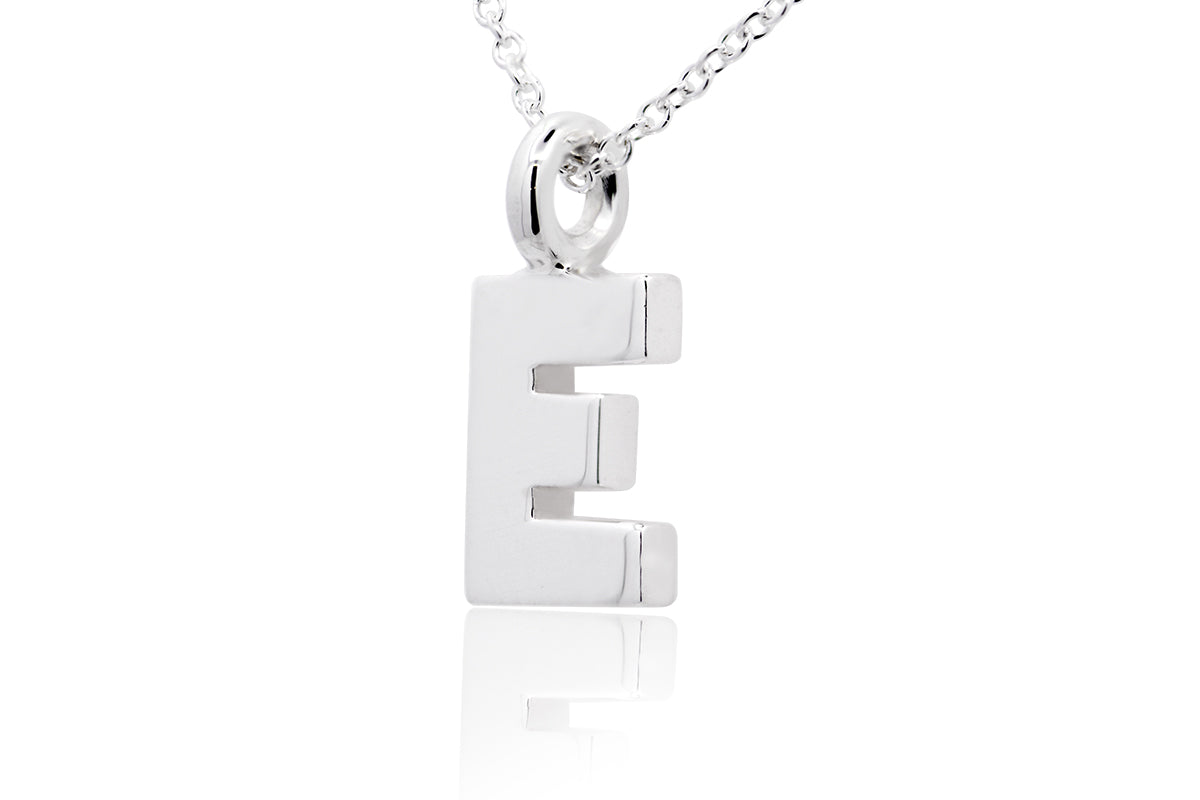 Gargantilla con Dije letra "E" en Plata (M35635)