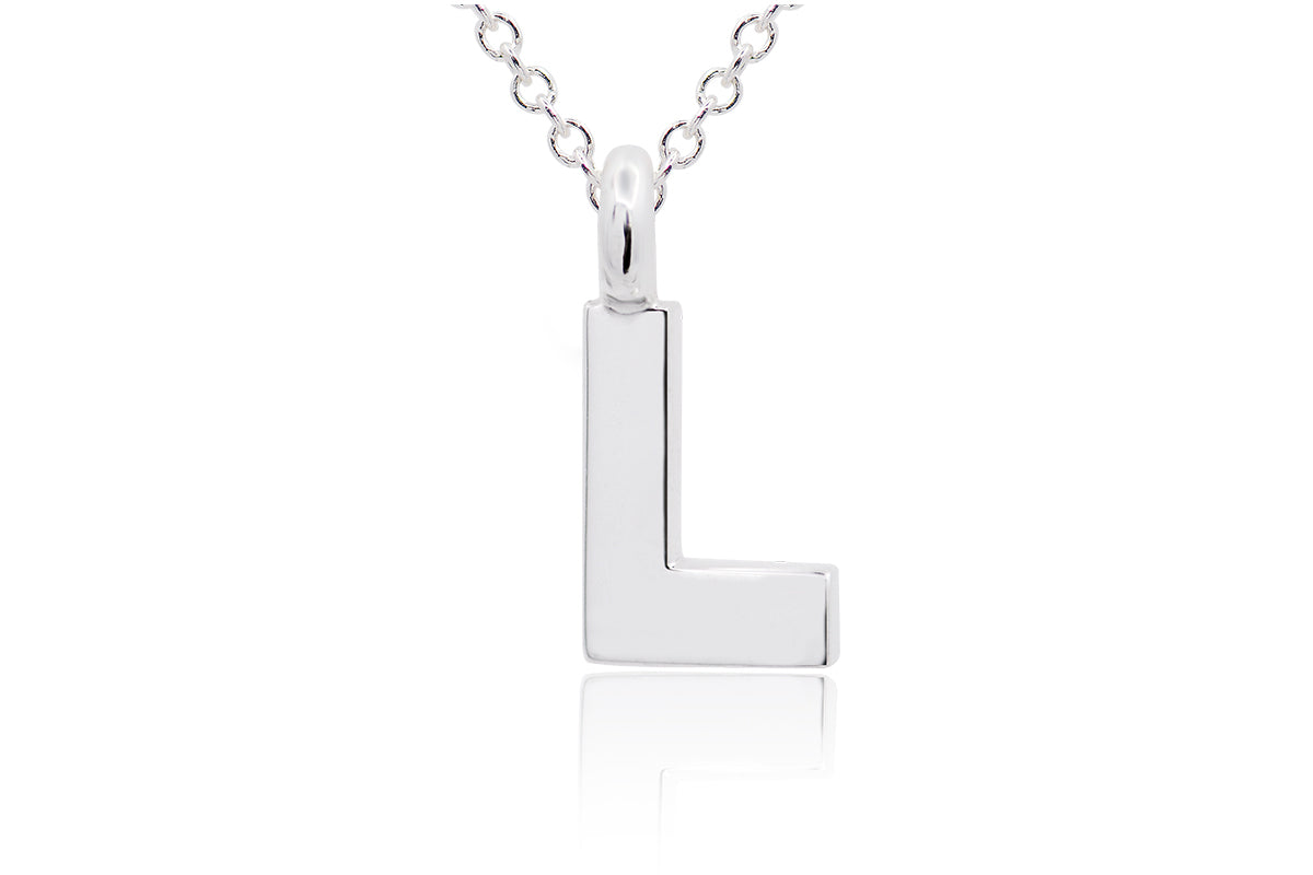 Gargantilla con Dije letra "L" en Plata .925 (M35638)