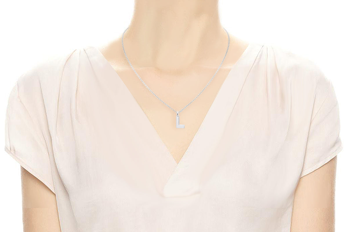 Gargantilla con Dije letra "L" en Plata .925 (M35638)
