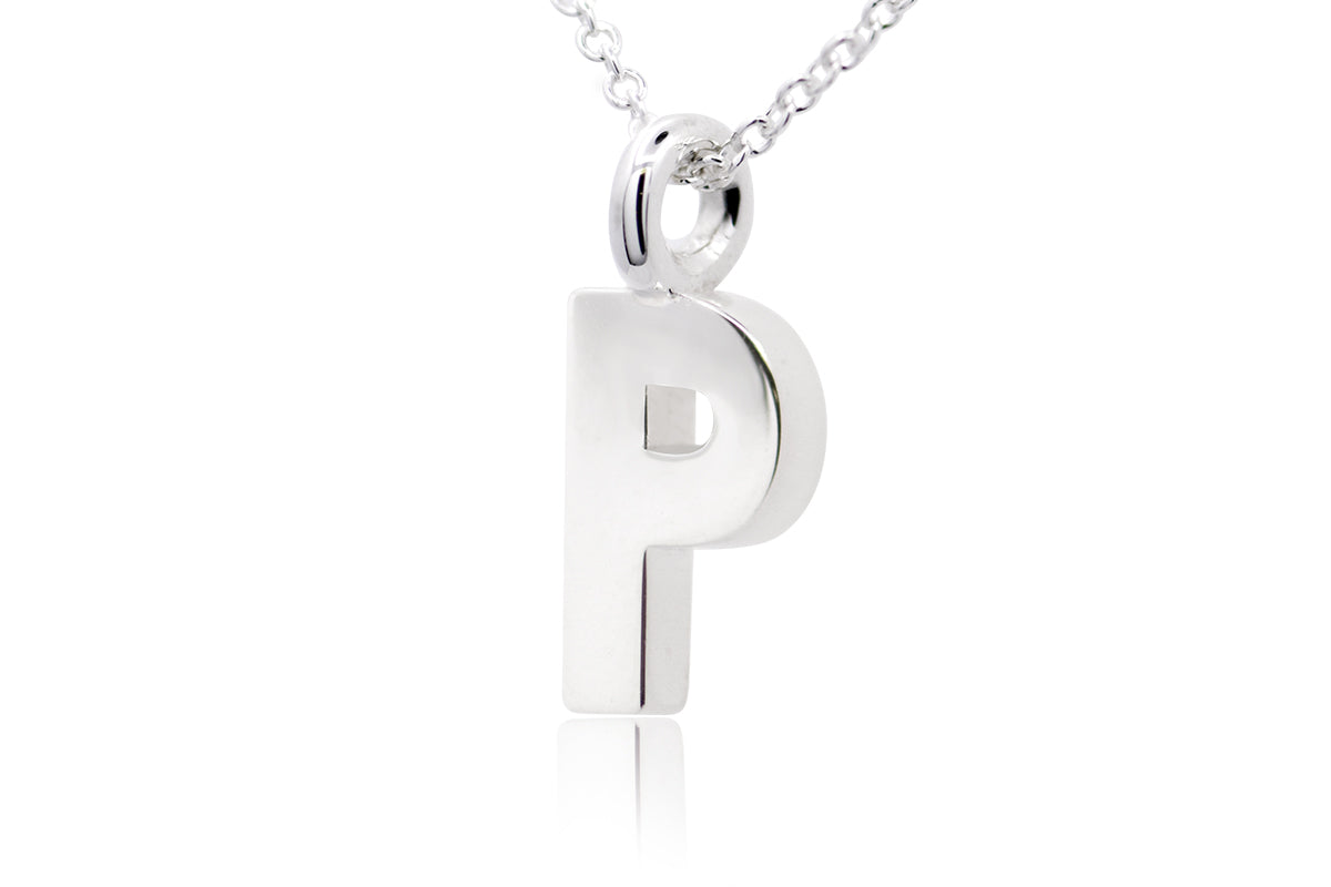 Gargantilla con Dije letra "P" en Plata .925 (M35642)