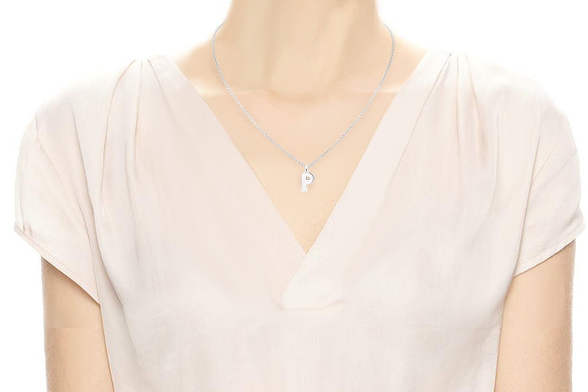Gargantilla con Dije letra "P" en Plata .925 (M35642)