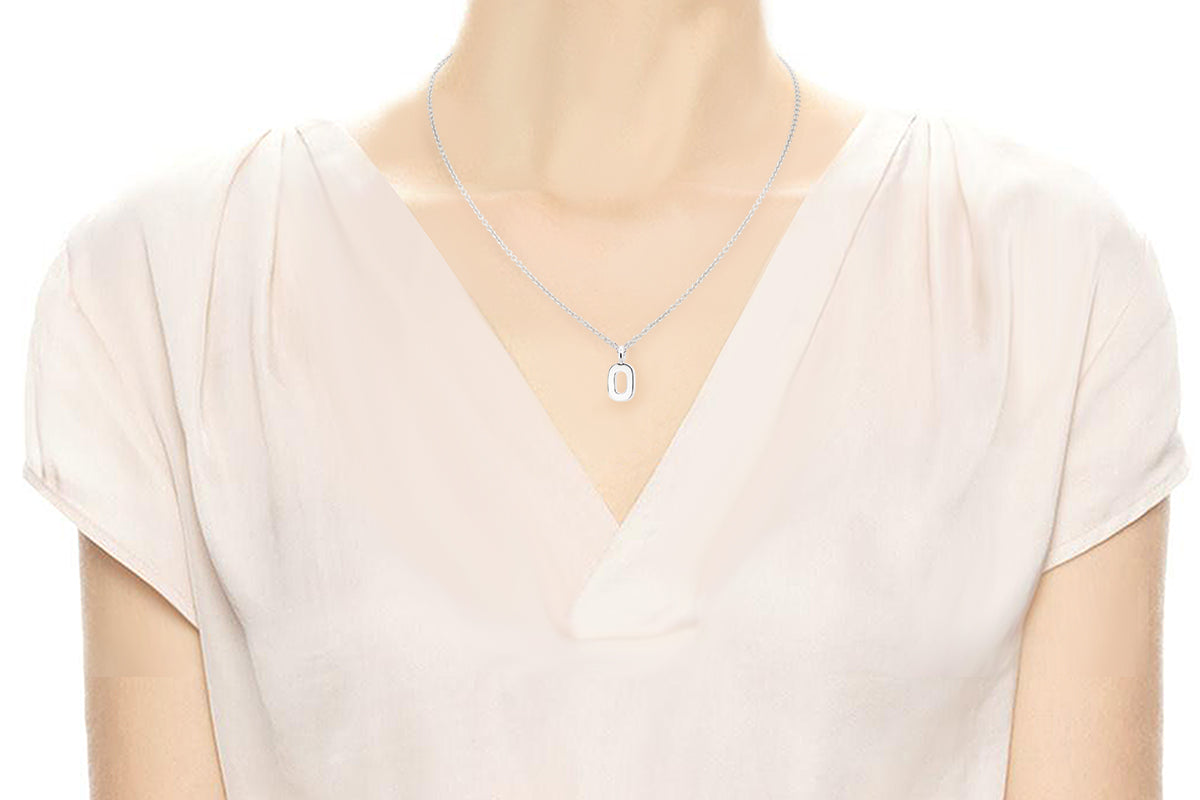 Gargantilla con Dije número "0" en Plata (M35647)