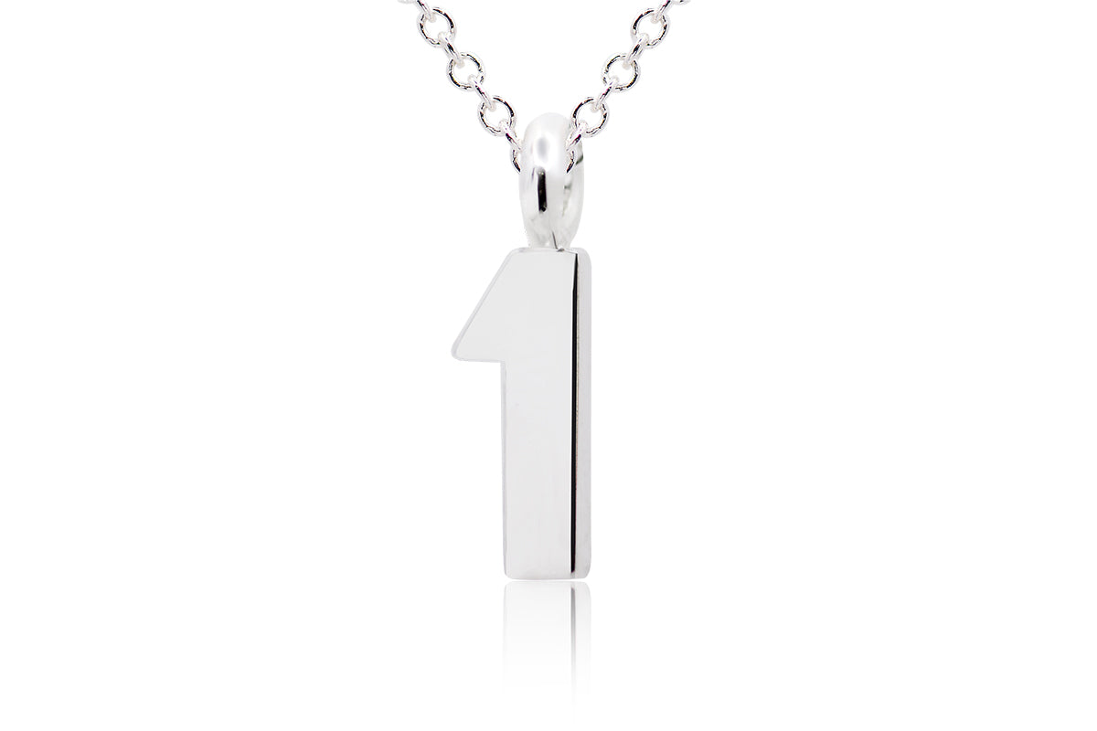 Gargantilla con Dije número "1" en Plata .925 (M35648)