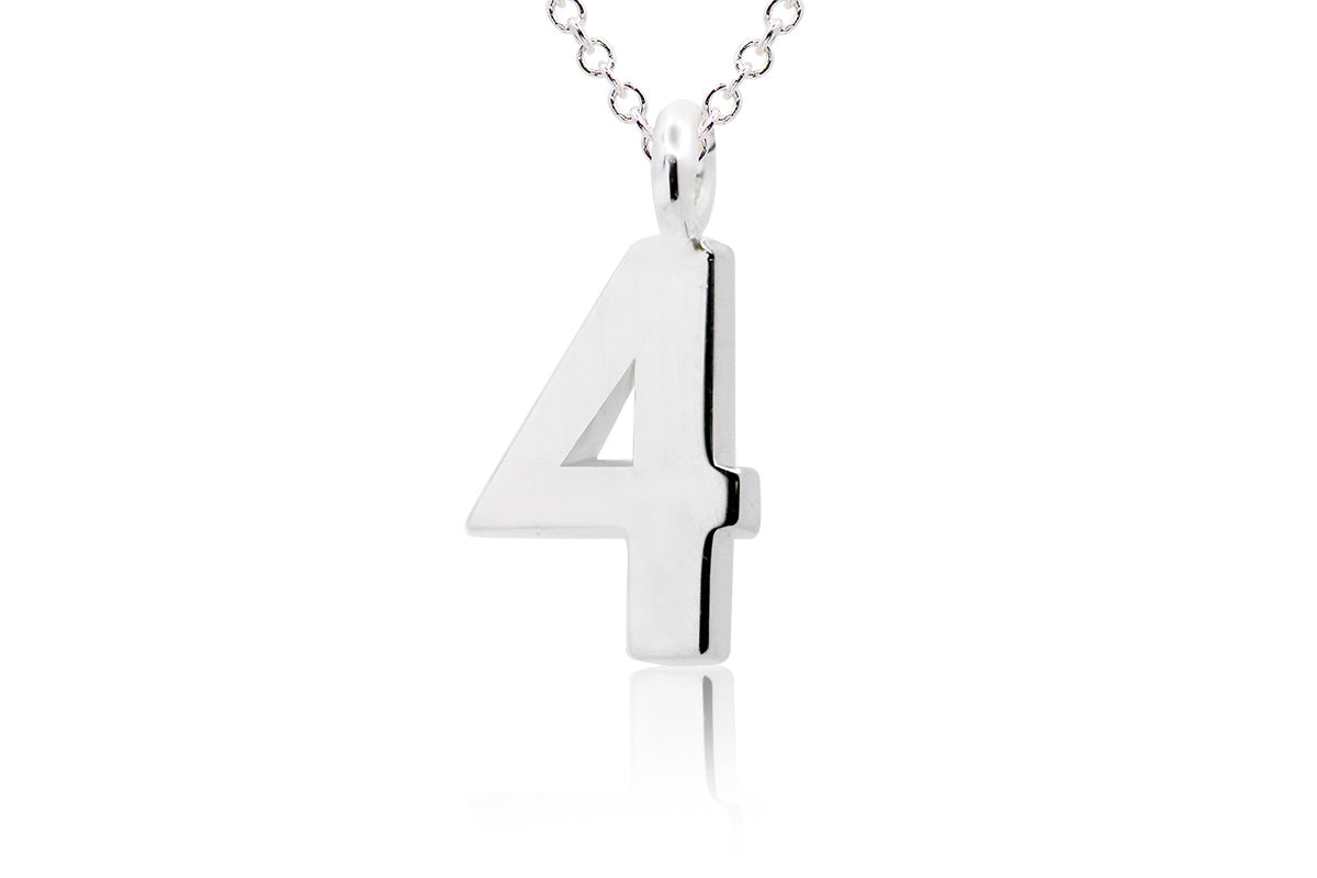 Gargantilla con Dije número "4" en Plata .925 (M35651)
