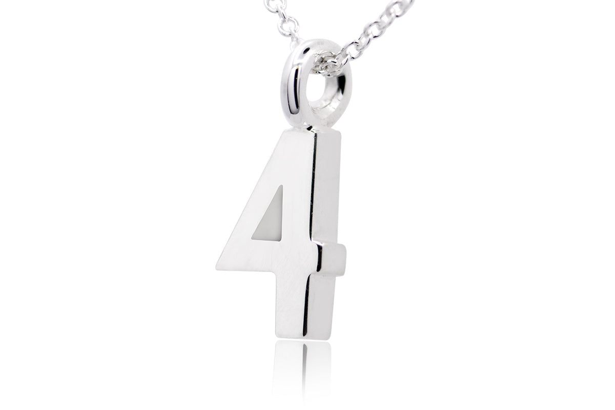 Gargantilla con Dije número "4" en Plata .925 (M35651)