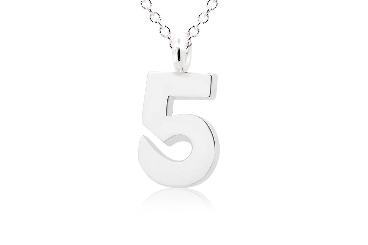 Gargantilla con Dije número "5" en Plata .925 (M35652)