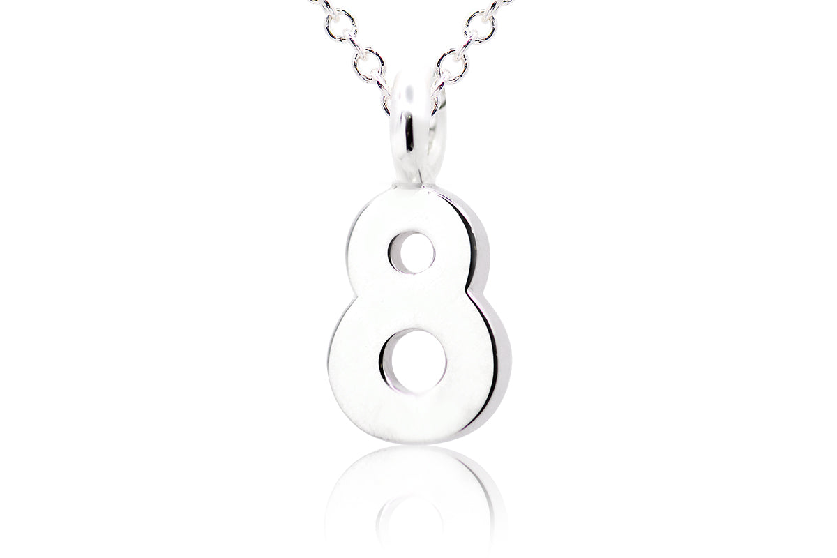 Gargantilla con Dije número "8" en Plata (35655)