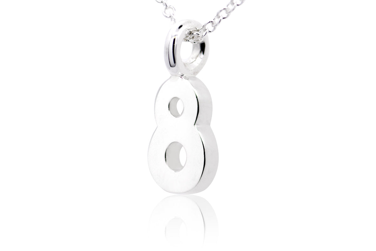 Gargantilla con Dije número "8" en Plata (35655)