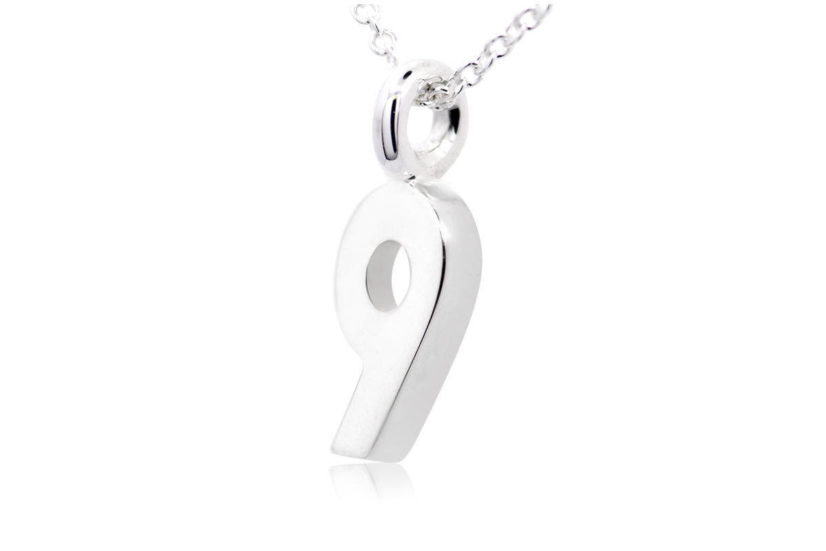 Gargantilla con Dije número "9" en Plata .925 (M35656)
