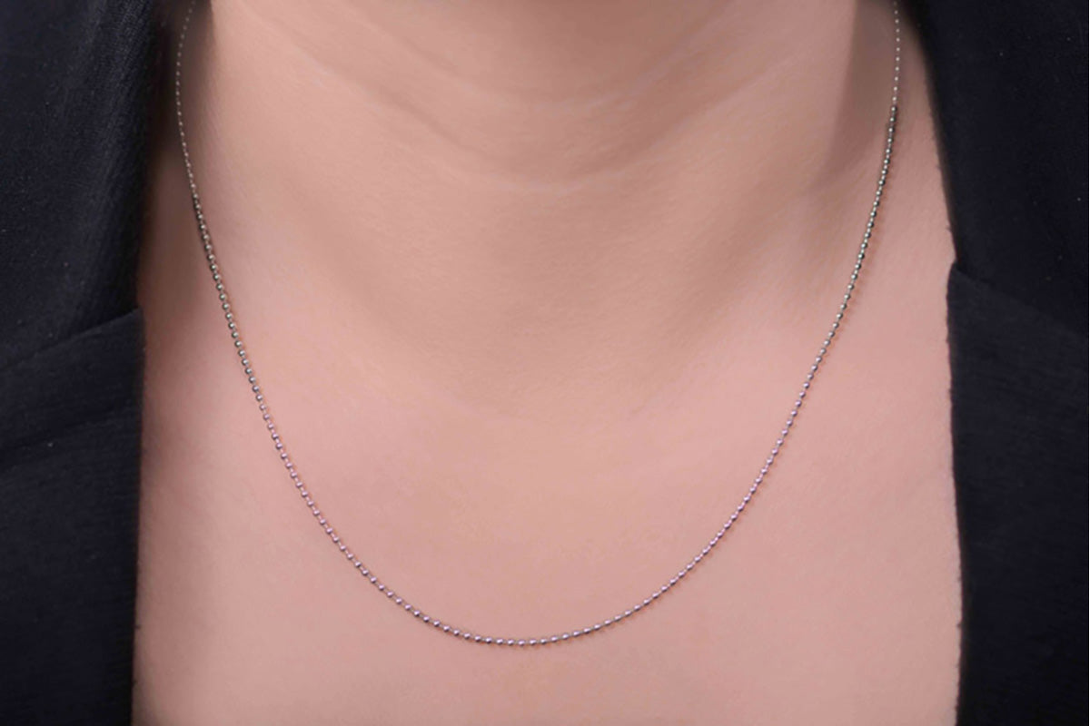 Cadena 1.5 mm de Plata Fina Sterling acabado Esfera (M22636)