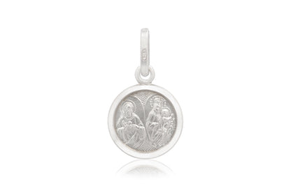 Medalla "SAGRADO CORAZÓN Y VIRGEN DEL CARMEN" plata .925 11mm (26066)