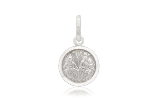 Medalla "SAGRADO CORAZÓN Y VIRGEN DEL CARMEN" plata .925 11mm (26066)