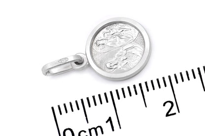Medalla "SAGRADO CORAZÓN Y VIRGEN DEL CARMEN" plata .925 11mm (26066)
