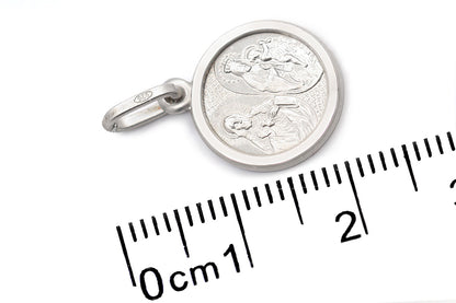 Medalla "SAGRADO CORAZÓN Y VIRGEN DEL CARMEN" plata .925 13mm (26067)