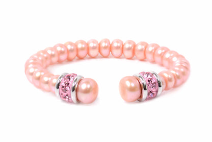 Brazalete "PERLA ROSA" plata .925 (30698)