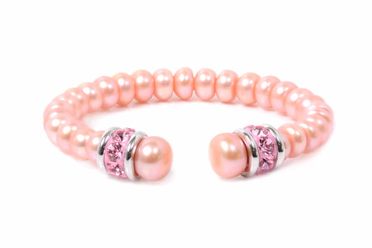 Brazalete "PERLA ROSA" plata .925 (30698)