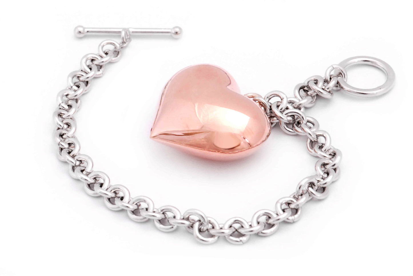 Pulsera de Corazón en Plata .925 Rosa (M31647)