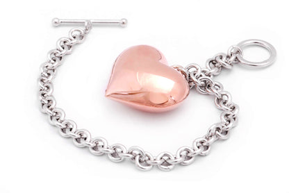 Pulsera de Corazón en Plata .925 Rosa (M31647)