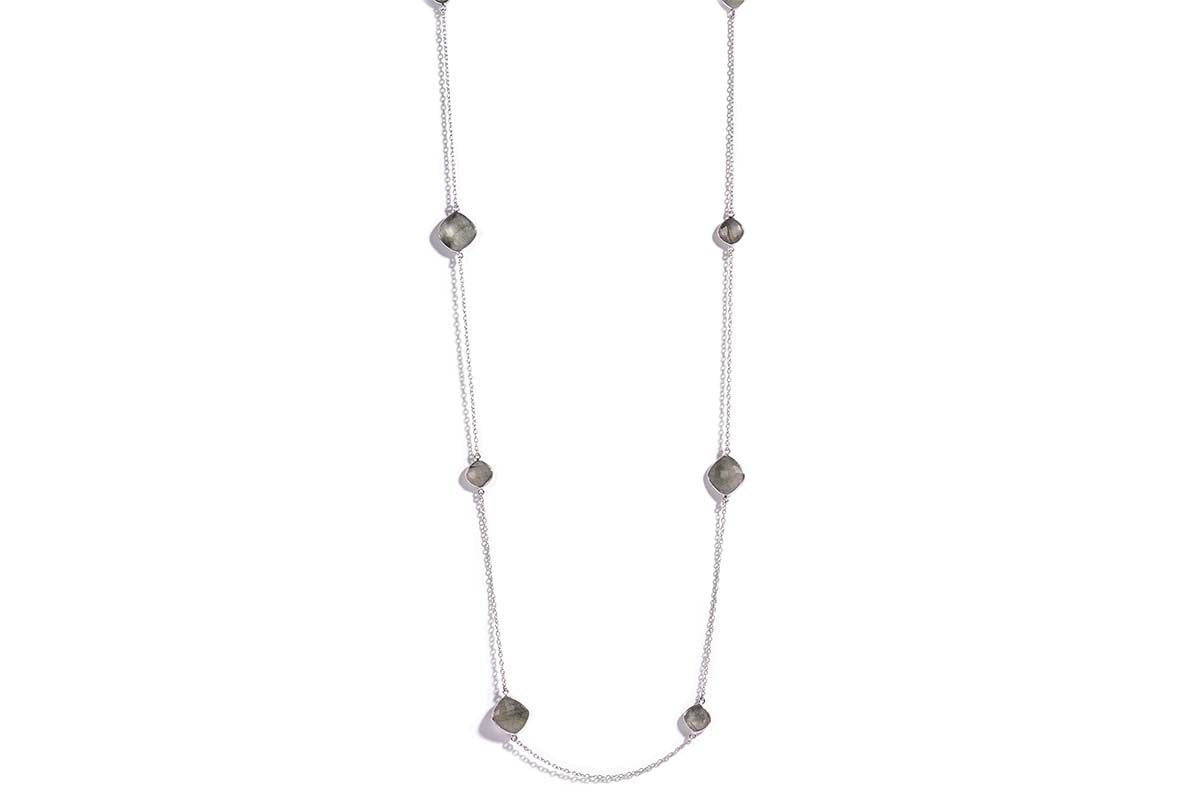 Gargantilla "DOTS" en plata .925 con cuarzo y amatista (33815)