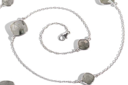 Gargantilla "DOTS" en plata .925 con cuarzo y amatista (33815)