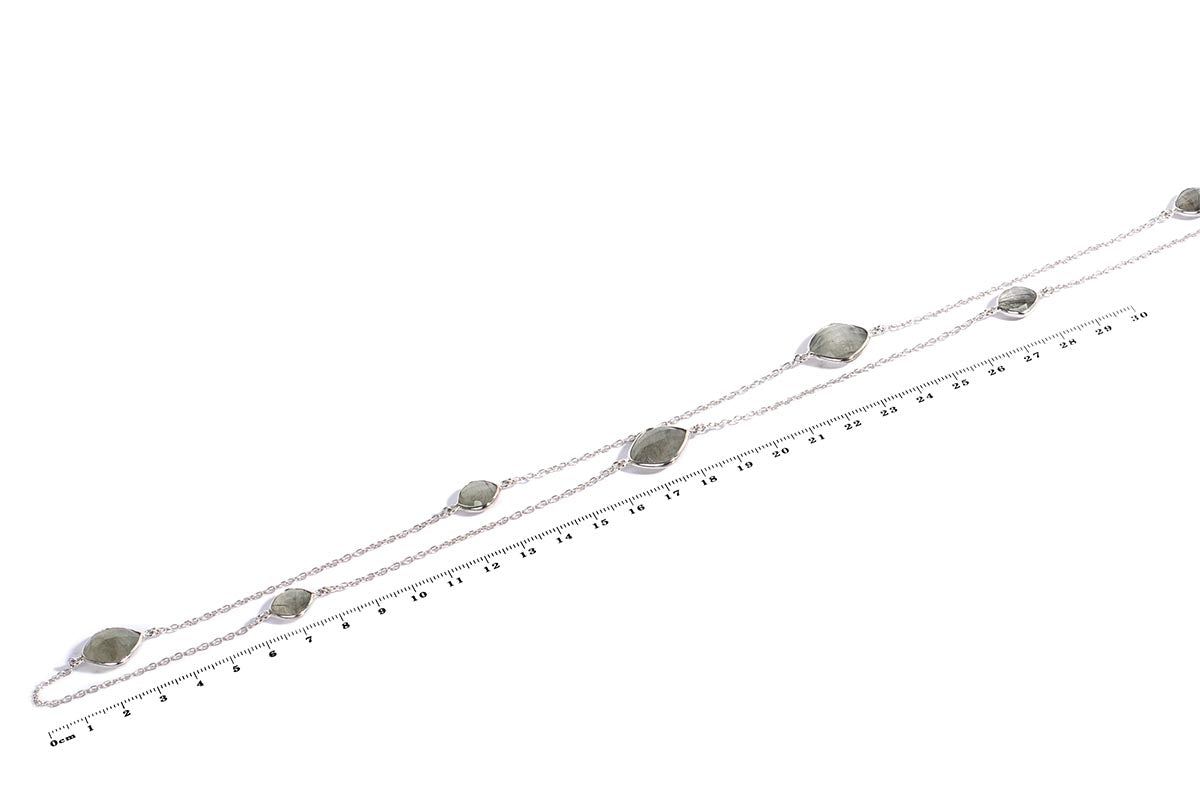 Gargantilla "DOTS" en plata .925 con cuarzo y amatista (33815)