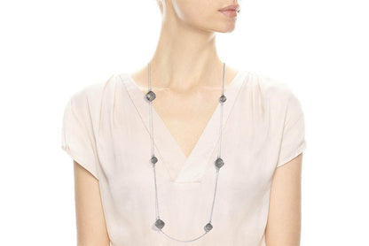 Gargantilla "DOTS" en plata .925 con cuarzo y amatista (33815)