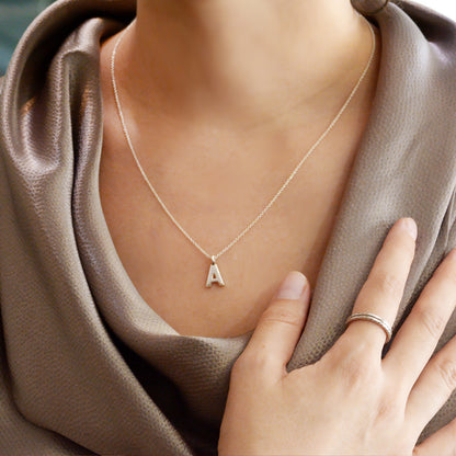 Gargantilla con Dije letra "A" en Plata (M35631)