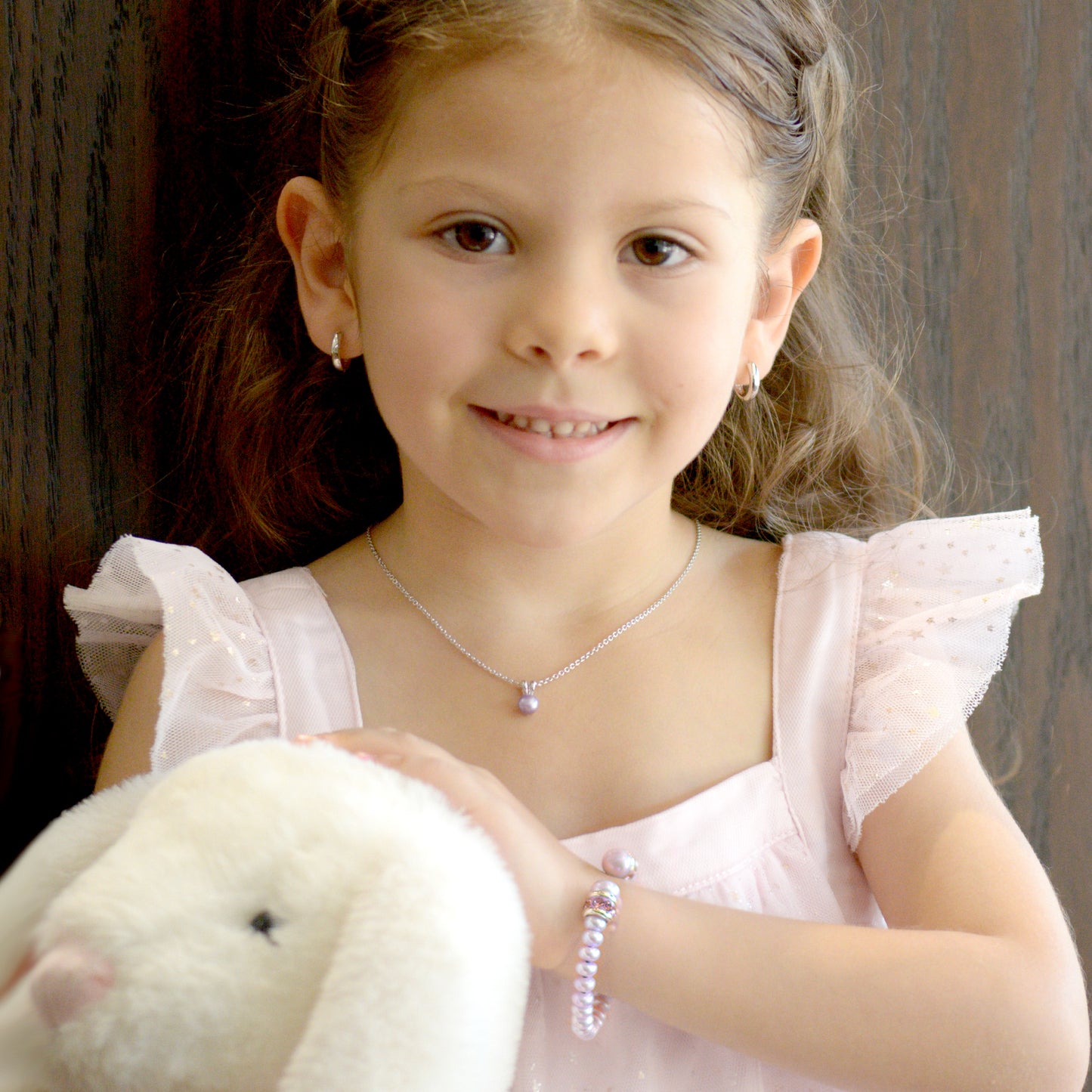 Cadena "SWEET" plata .925 perla violeta (30704)