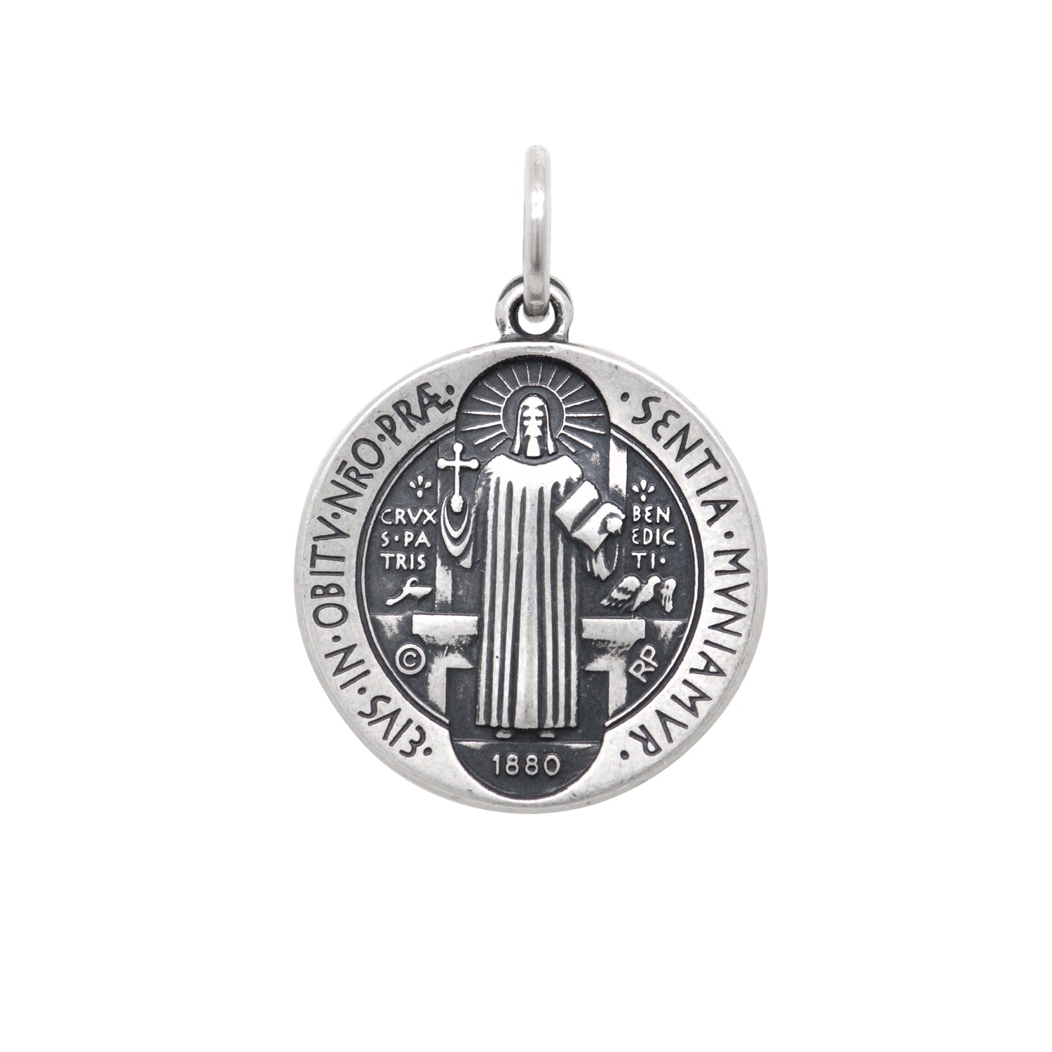 Medalla San Benito 18mm en plata .925 (M38515)