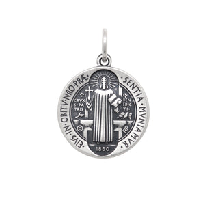 Medalla San Benito 18mm en plata .925 (M38515)