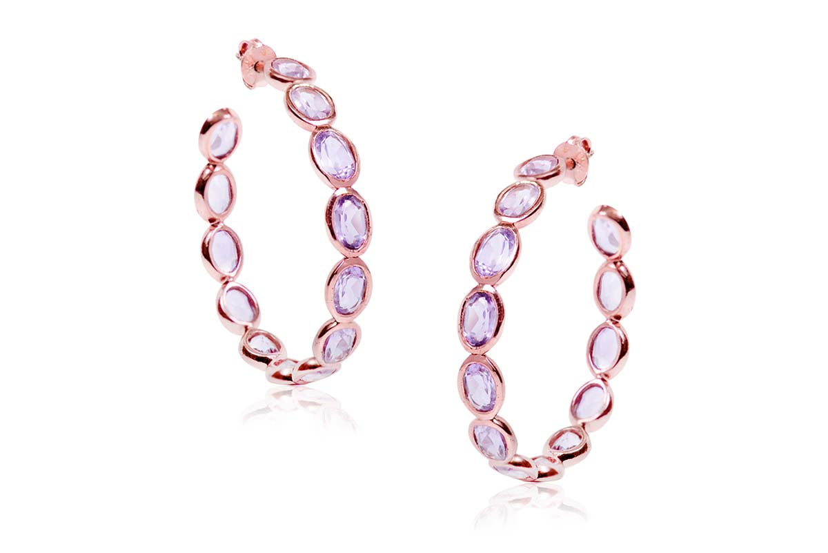 Aretes "MOON CICLE" plata .925 rosa (29090)