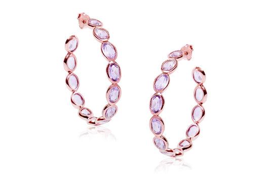 Aretes "MOON CICLE" plata .925 rosa (29090)