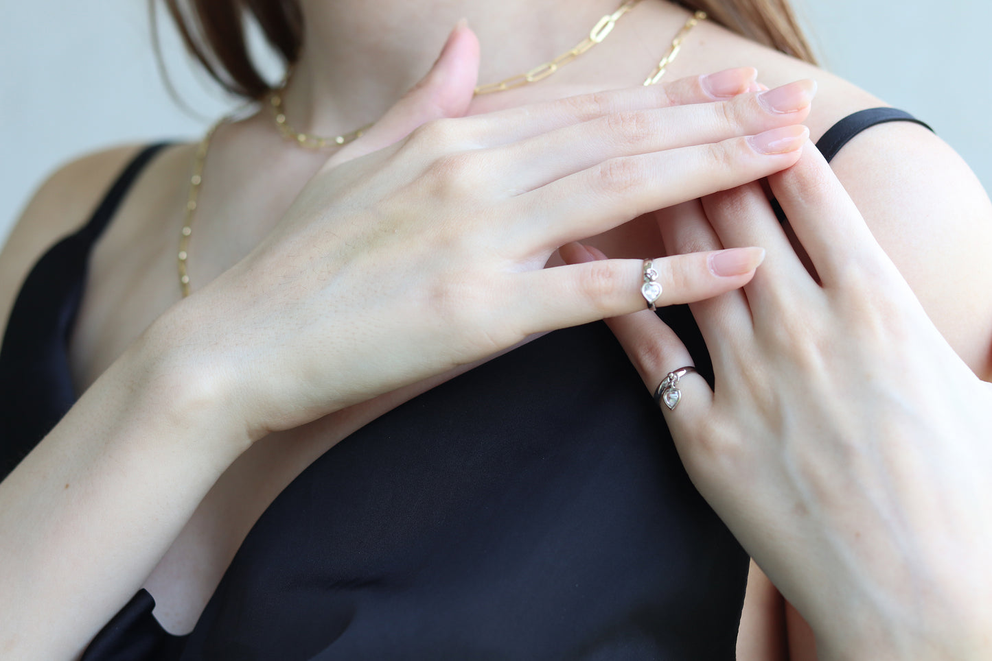 Anillo pinky "CORAZON COLGANDO" en plata .925 (22683)