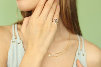 Anillo Pinky Ring "MARIPOSAS" en plata .925 (22685)