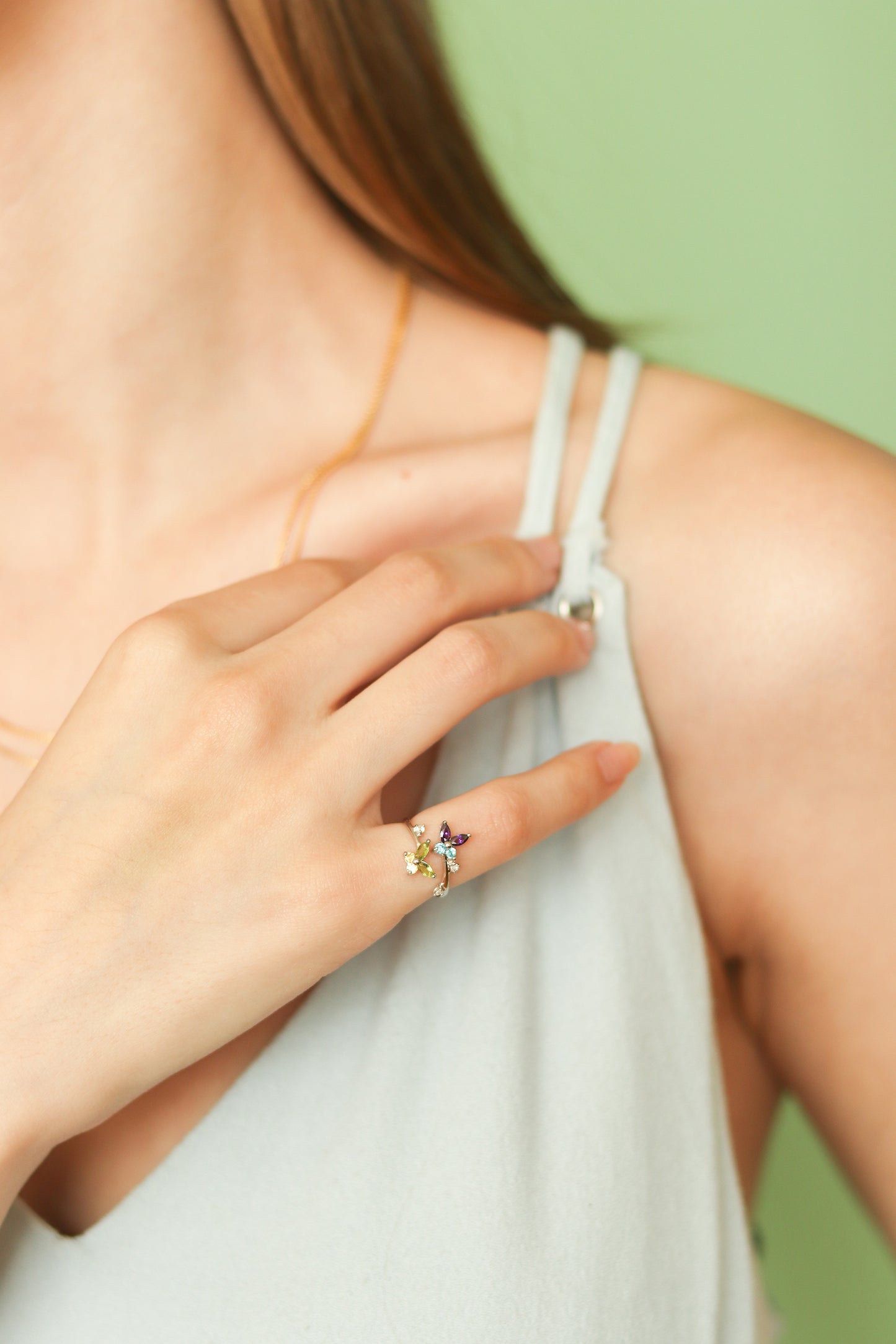 Anillo Pinky Ring "MARIPOSAS" en plata .925 (22685)