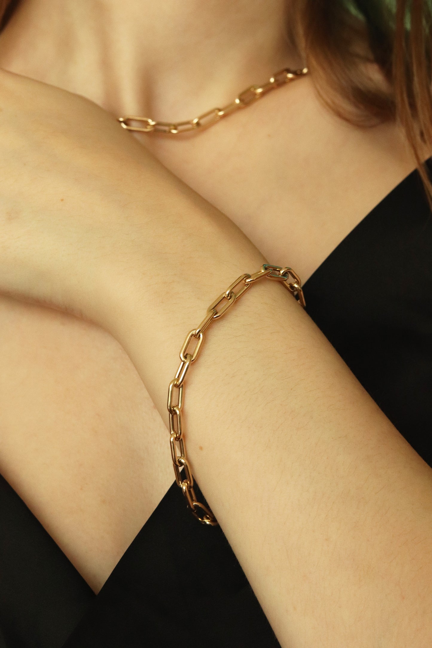 Pulsera "clip" en oro amarillo 14k (37232)