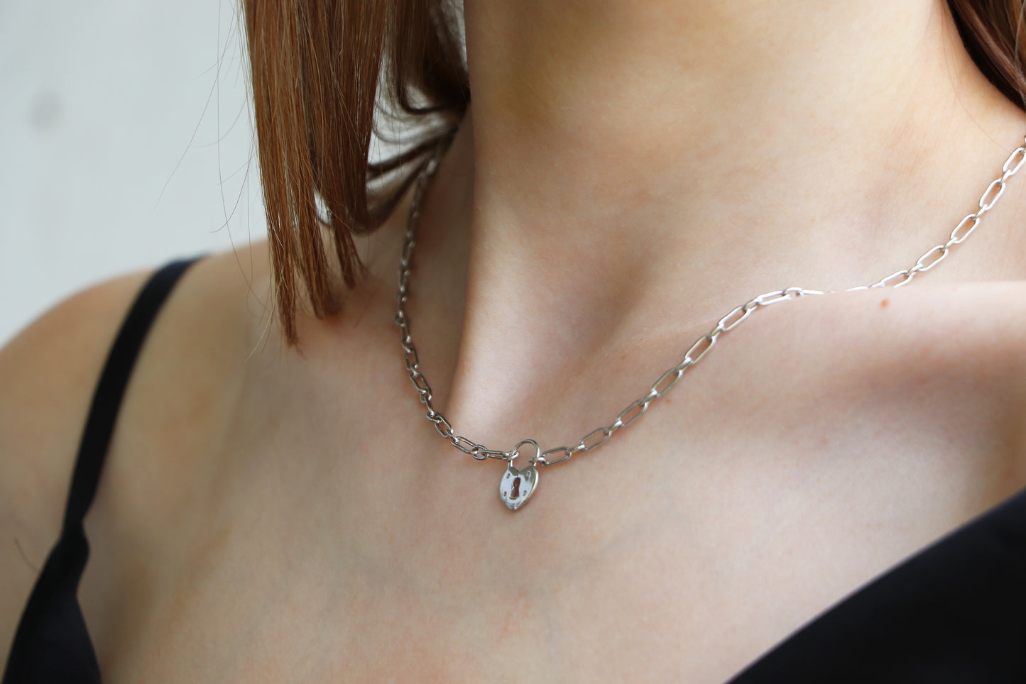 Gargantilla "Padlock Heart" en plata (37244)