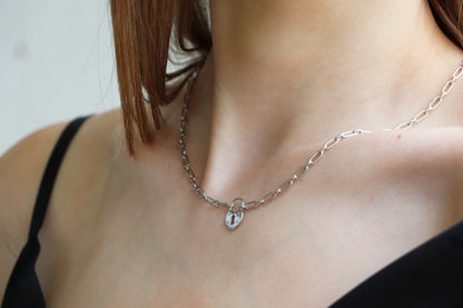Gargantilla "Padlock Heart" en plata (37244)