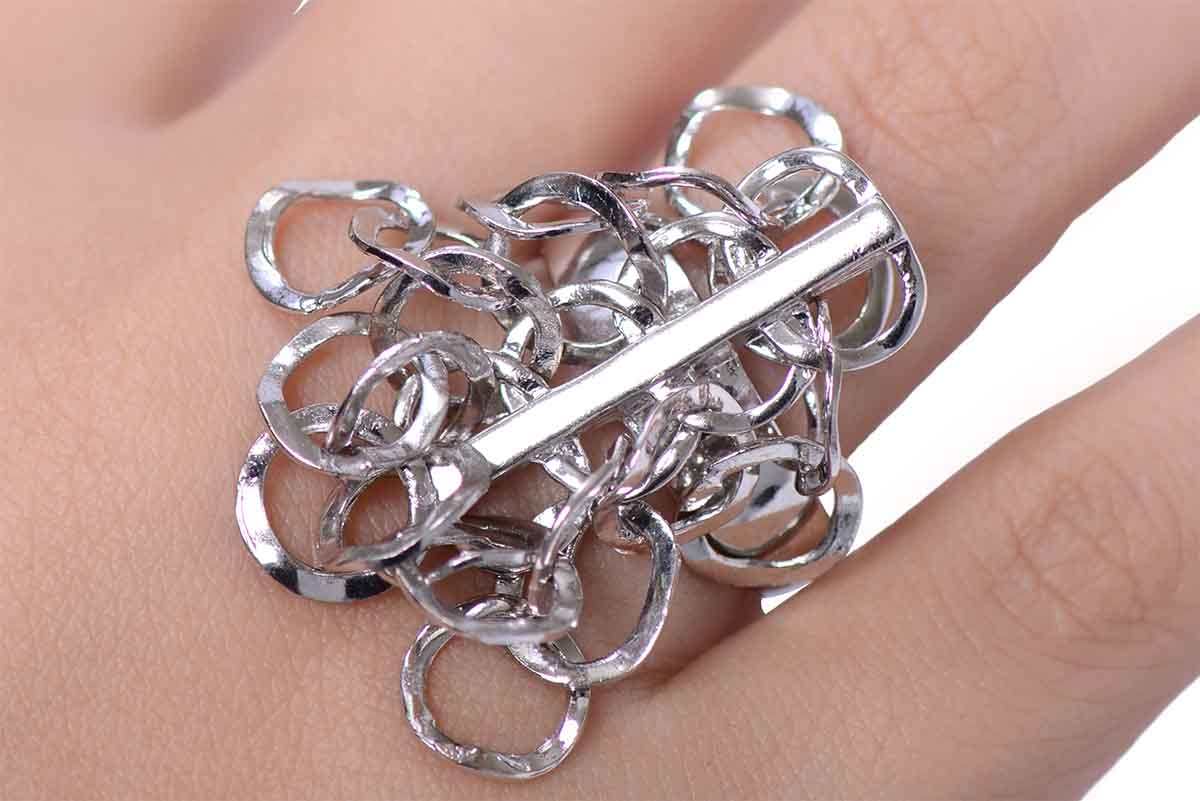 Anillo "CASCADA" de plata 925 (23826)