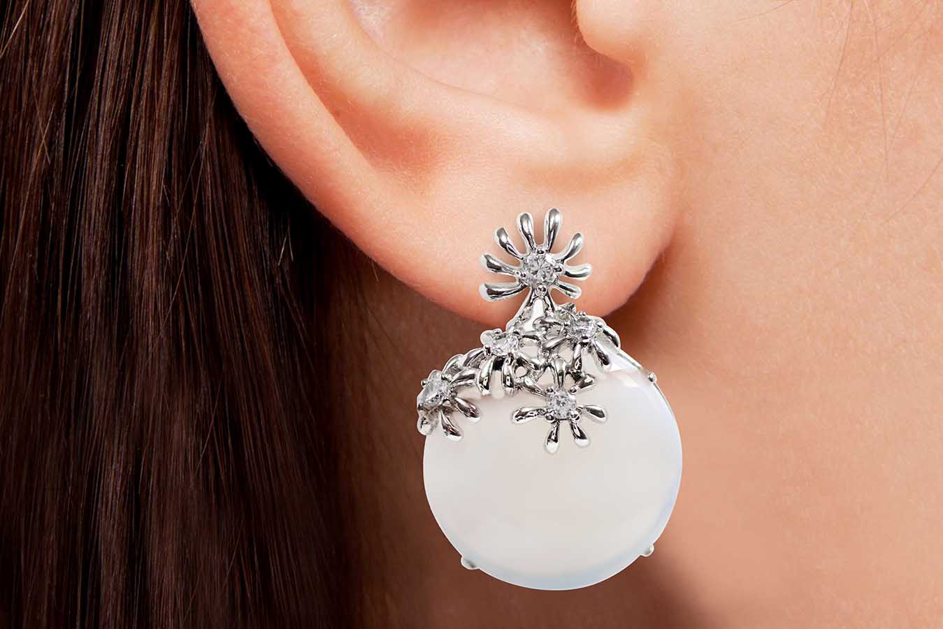 Juego, Dije y Aretes de Margaritas de Plata .925 (M23881)