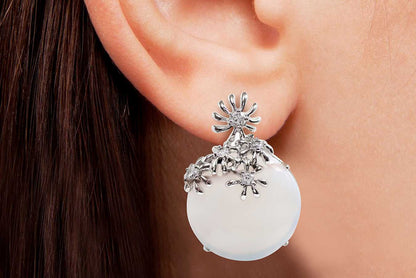 Juego, Dije y Aretes de Margaritas de Plata .925 (M23881)