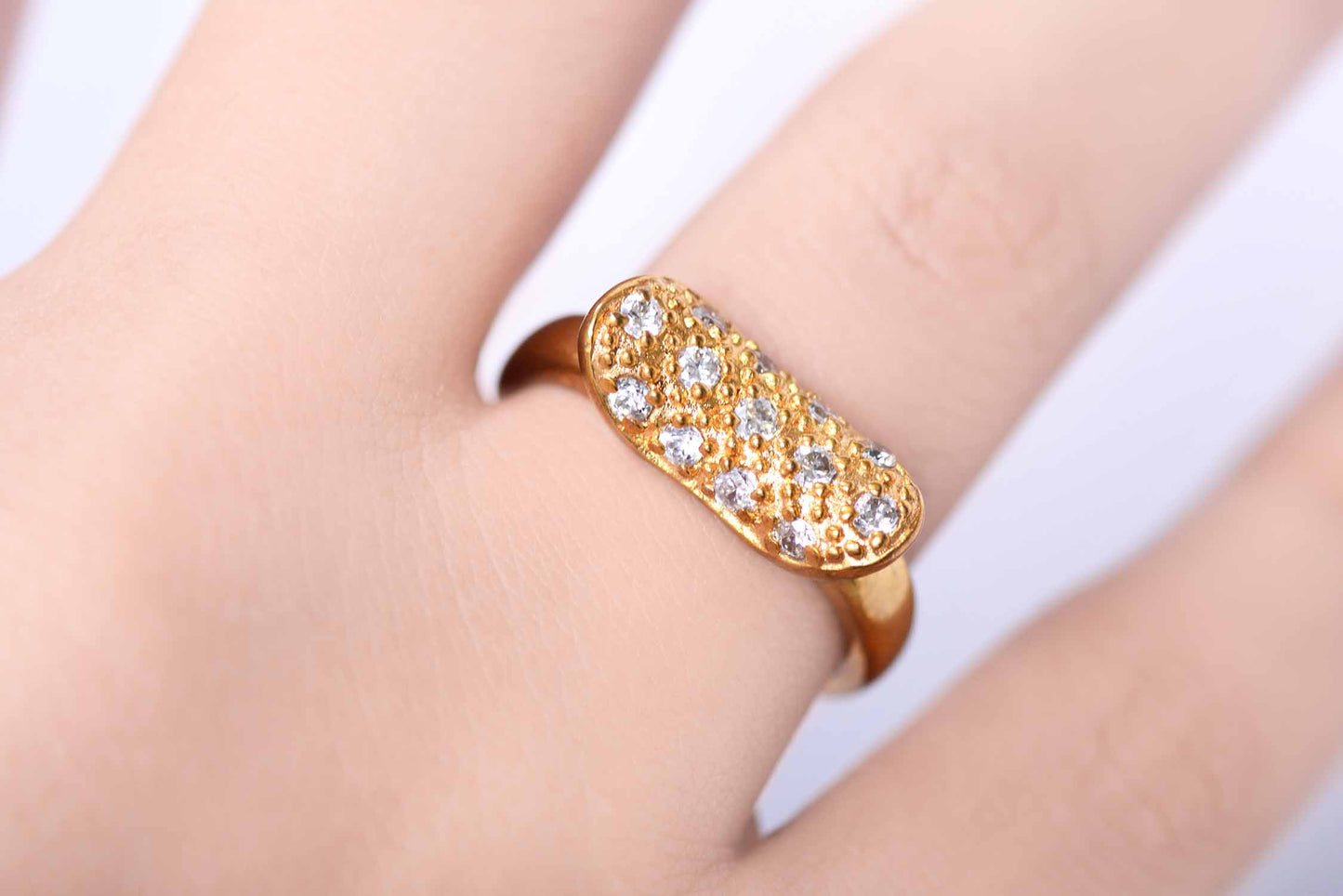 Anillo "MEDIA LUNA" de acero (24442)