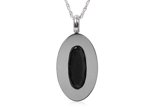 Dije "ECLIPSE" acero negro facetado (24542)