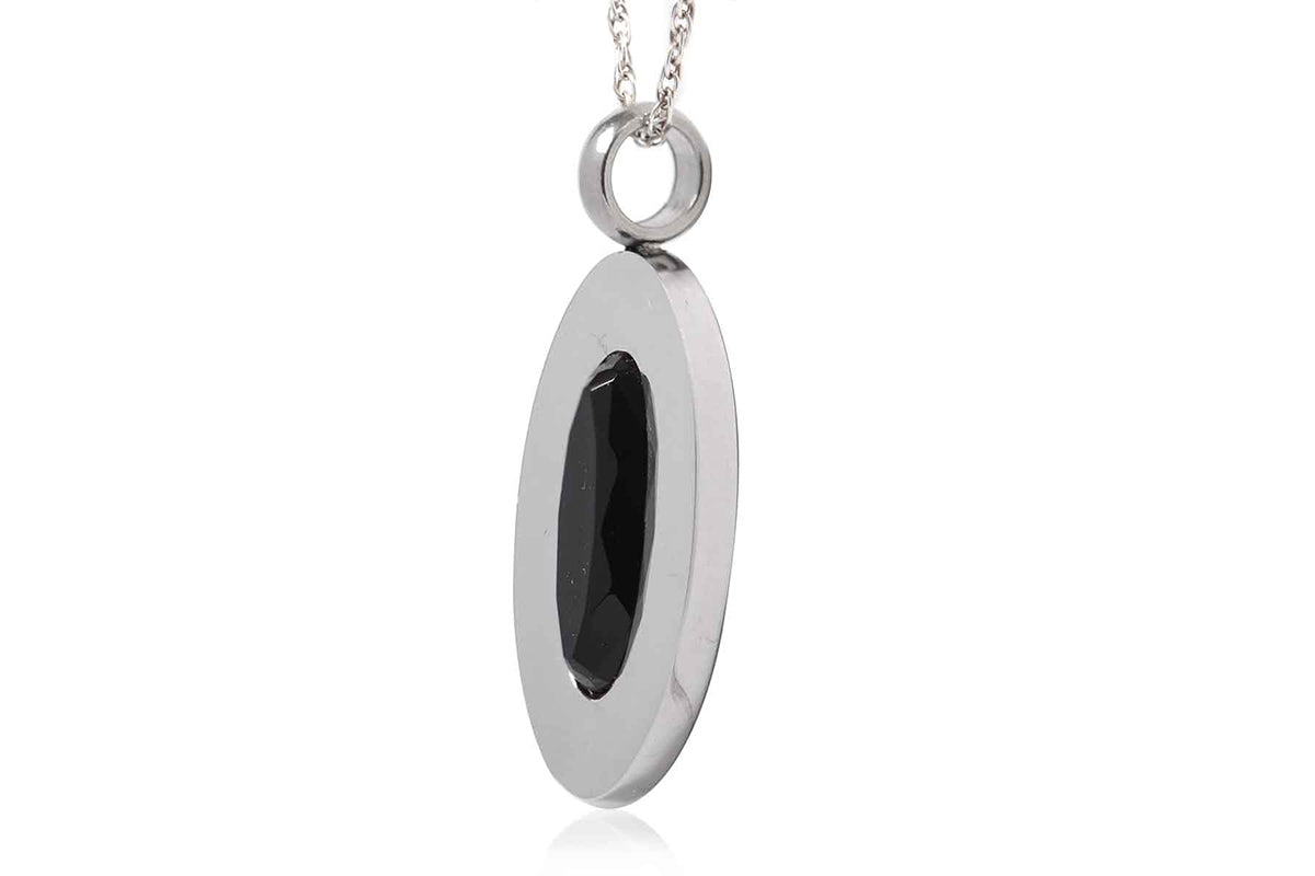 Dije "ECLIPSE" acero negro facetado (24542)