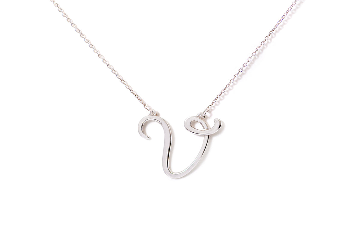 Gargantilla "LETRA V" plata .925 cursiva (24977)
