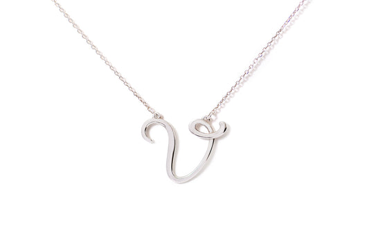 Gargantilla "LETRA V" plata .925 cursiva (24977)