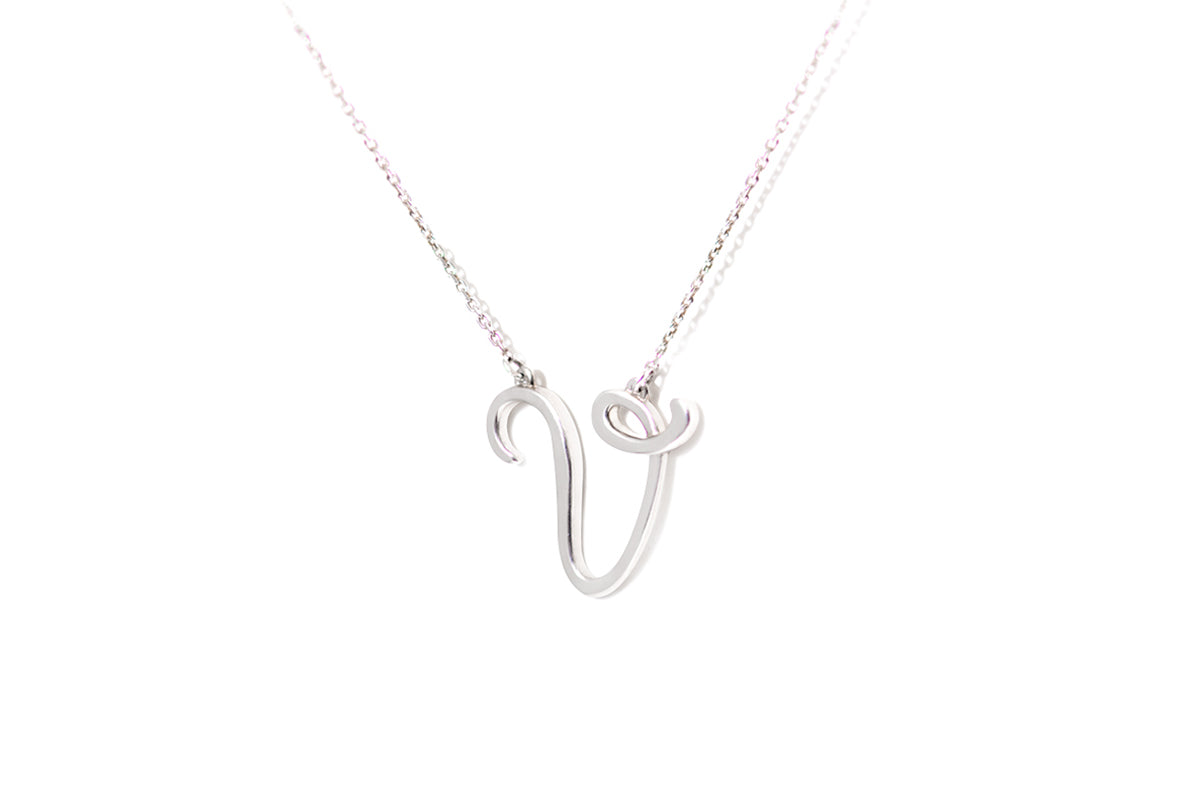 Gargantilla "LETRA V" plata .925 cursiva (24977)